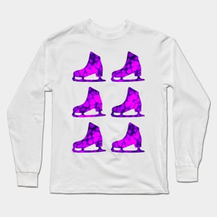 Watercolor Figure Skates (Magenta Purple) Long Sleeve T-Shirt